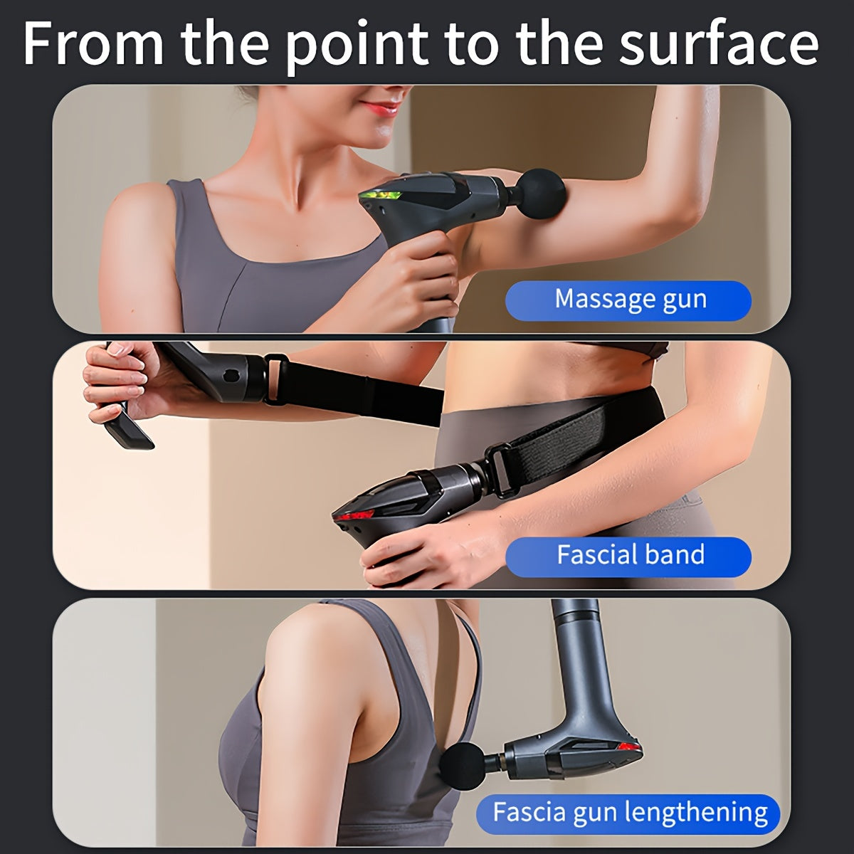 Handheld Massage Gun, Multifunctional Detachable Handle Massager, Muscle Fitness Massage Gun, Gifts For Women Men, Father's Day Gift Mother's Day Gift Father's Day Gift