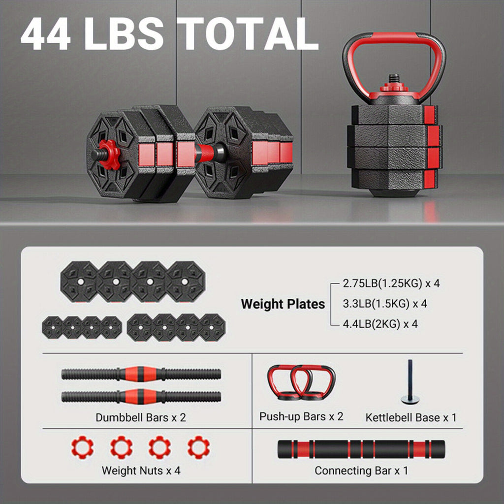 New Totall 44LB Dumbells Pair Gym Weights Dumbbell Body Building Free Weight Set